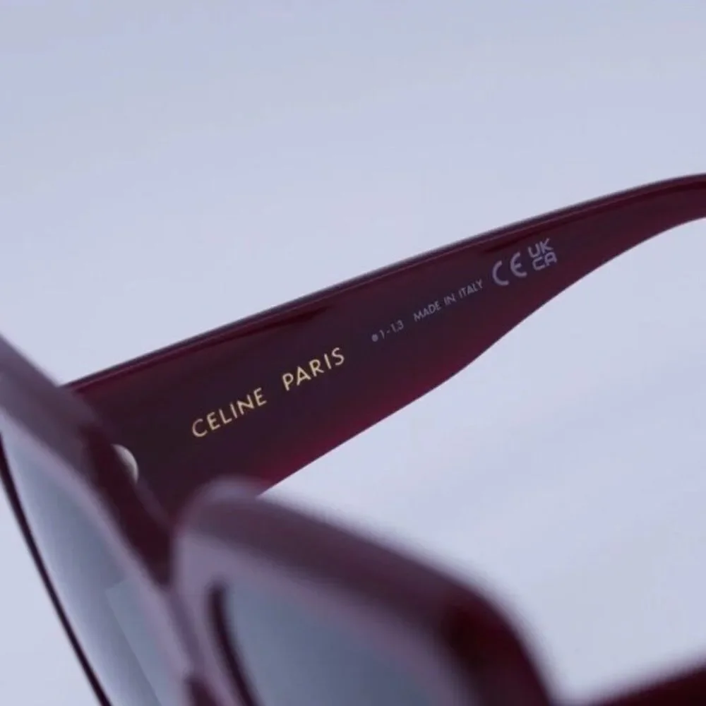 Celine Burgundy Square Sunglasses - Picture 9 of 10